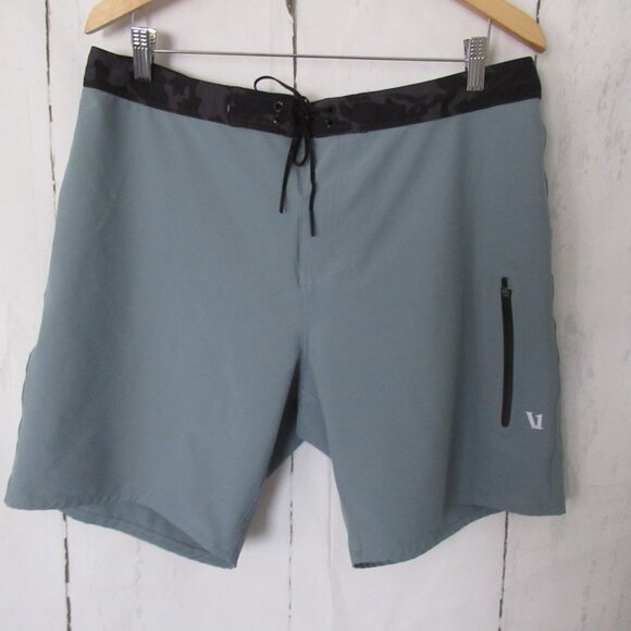 Vuori Infinity Board Shorts 36 Green Black Unlined Swim Trunks XL - Picture 1 of 8